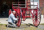 Concord 1887 Fire Wagon on Display with other Vintage Fire Equipment