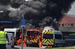 United Kingdom Ambulance Explodes at Hospital Fire