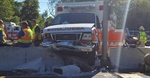 Ambulance Collides with Road Divider in Middletown (NJ)