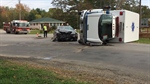 Ambulance Left on Its Side After Collision in Grand Traverse County