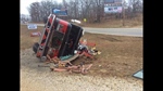 Sunrise Beach firefighters hospitalized after fire truck flips in icy conditions