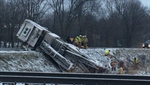 Zeeland Township Fire Truck Falls Down Embankment with Three Inside