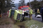 Fire Apparatus Rolls Over Into Ditch in Goshen (OR)