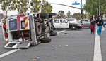 Ambulance Overturned in Valencia (CA) Crash