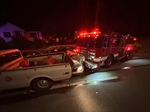 Stolen Fire Apparatus Hits Parked Cars, Damages Property