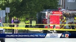 Two People Hospitalized After Car and Fire Truck Collide