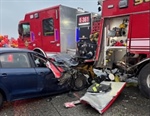 Fire Apparatus Blocking Accident Scene Struck by Vehicle in WA