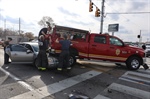 Indianapolis FD Vehicle Hit at Intersection While Responding to Structure Fire