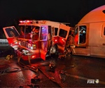 Four FFs Hurt After Fire Apparatus Is Struck by 18-Wheeler