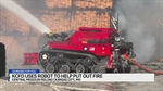 Firefighting Robot Deployed at Lumberyard Fire