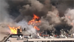 VIDEOS: Firefighters battle 4-alarm fire at California pallet yard