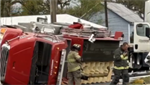 Two firefighters injured after crash between semi, firetruck in Florida