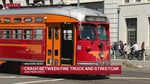 Historic San Francisco Streetcar and Fire Engine Collide Along Embarcadero