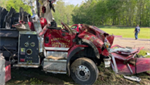 PHOTOS: 2 firefighters injured, 1 critically, when fire truck crashes in Ohio