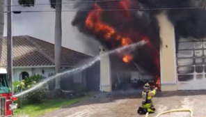VIDEOS: Fire explodes ammunition at a Florida home, destroying garage