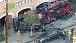 VIDEOS: 2 Los Angeles firefighters injured after fire engine overturns in crash