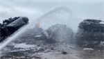 VIDEOS: Fire destroys more than 200 cars at Montana recycling yard, flames reached 50 feet high