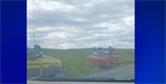 Near-collision leaves fire truck flipped upside down in Whitman County