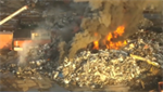 VIDEO: Crews work to put out fire at recycling and scrap metal facility in Texas