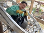 Old Ladders Twist Into Sculpted Flame for Public Art at New Ann Arbor (MI) Fire Station