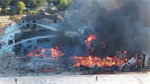 Louisiana firefighters battle large fire at abandoned apartment complex