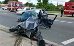 1 injured when Miami Fire Rescue truck driving with lights and sirens collides with car