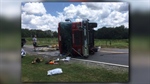 Fire Truck Overturns on Way to Fire, Two Injured