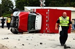 First Responders Injured When Baytown (TX) Ambulance Rolls Over in T-bone Crash
