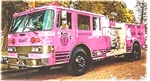 Pink Fire Apparatus Rolling into Vinton (IA)