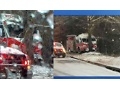 During Snow, Whitney (SC) Fire Apparatus Swerves to Avoid Pedestrian, but Slams into Tree