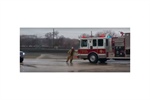 Video: Fire Truck Rolls as Fire Attack Begins