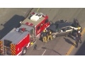 Two Injured When Car Hits Los Angeles (CA) Fire Apparatus