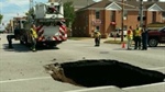 20-Foot Deep Sinkhole Discovered In Terre Haute Intersection After Fire Truck Drives Over It