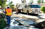 Denver Fire Apparatus Freed from Sinkhole