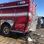 Car Crashes Into Rear Of Roxana (MO) Fire Truck On I-255