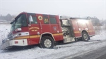 Fire Truck Ends Up in Ditch After Being Cut Off by Civilian