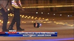 Motorcycle Crashes into  Miami-Dade Fire Apparatus